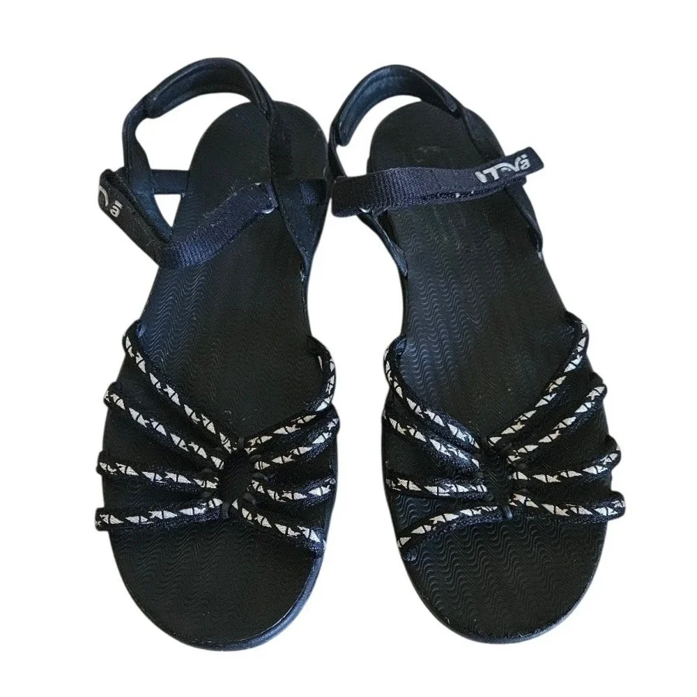 Teva Kayenta Strappy Athletic Sandals Black White Womens 8 Outdoor Gorpcore